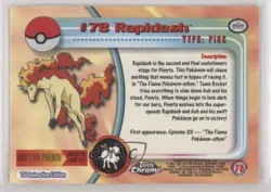 Rapidash Topps Chrome Pokemon TV Animation Edition #78 2000 - Image 2
