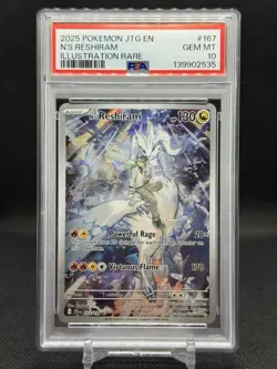 Pokemon N's Reshiram Illustration Rare Holo PSA 10 Sv09 Journey Together 167/159 - Image 1