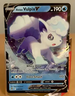 Pokemon TCG Alolan Vulpix V Silver Tempest 033/195 Holo Ultra Rare - Image 1