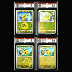 CCG 8.5/9/9.5 2023~25 Pokemon CHN Pikachu&Captain Pikachu 4PCS - Image 1