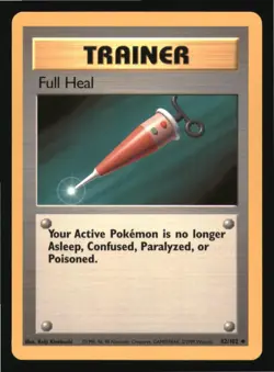 Full Heal 82/102 Uncommon Base Set Unlimited Pokemon Lightly Played - Image 1
