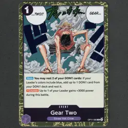 Gear Two Holo OP11-080 A Fist of Divine Speed One Piece TCG M/NM - Image 1