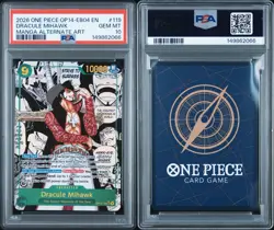 2026 One Piece Azure Sea's Seven Dracule Mihawk Manga Alt Art #OP14-119 PSA 10 - Image 3