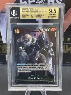2025 One Piece OP13-082 Five Elders ALT ART SR BGS 9.5 GEM MINT - Image 1