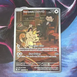 Pokemon Team Rocket's Meowth Illustration Rare Full Art Basic Card DRM 203/182 - Image 1