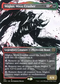 MTG Migloz, Maze Crusher Showcase Borderless ** All Will Be One ** English (NM) - Image 1