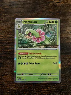 Pokemon TCG - Meganium MEP 001 Mega Evolution Stamped Prerelease Promo - Image 1