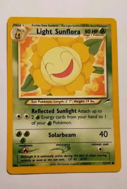 2002 Pokemon Neo Destiny - #72 Light Sunflora - Common - Image 1