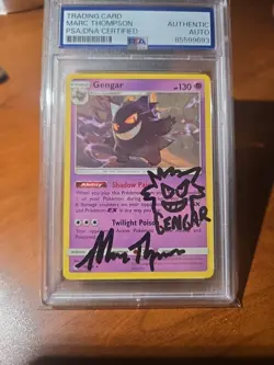 Gengar 5/62 Fossil Holo Signed by Marc Thompson Voice Actor Light Play Pokemon - Image 2