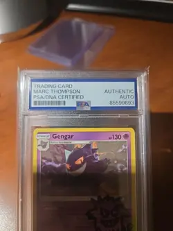 Gengar 5/62 Fossil Holo Signed by Marc Thompson Voice Actor Light Play Pokemon - Image 3
