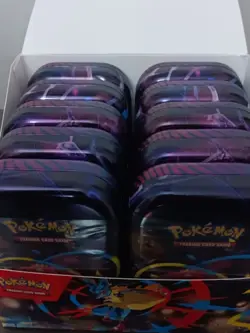 Lot of 10 Sealed Mega Evolution Mega Heroes Mini Tins Pokemon TCG w/ Display Box - Image 2