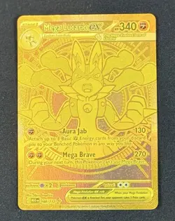 Pokemon Mega Evolution Mega Lucario EX 188/132 Gold Mega Hyper Rare MINT - Image 1