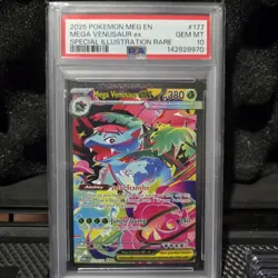 2025 Pokemon EN Mega Evolution Mega Venusaur EX Special Illus. Rare PSA 10 #177 - Image 1