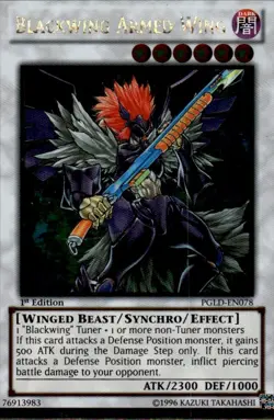 Blackwing Armed Wing PGLD-EN078 1st ed Gold Rare Lightly Played LP - Image 1