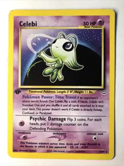 Celebi 3/64 1st Edition - LP - Holo Foil Rare - Neo Revelation - Pokemon Card - Image 1