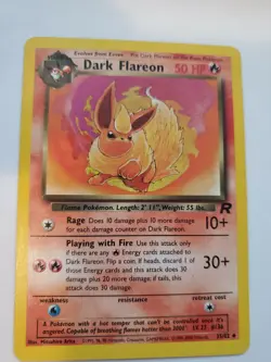 Dark Flareon Team Rocket Pokemon Card Base WOTC NM - Image 1