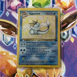 First Edition Vaporeon 12/64 Jungle Holo Rare Pokemon TCG Card 1999 - Image 1