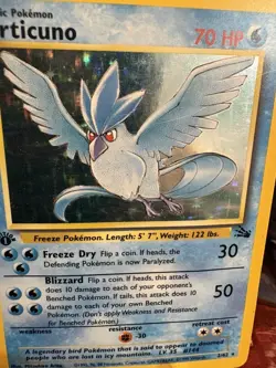 Articuno 1st Edition Holo Fossil 2/62 WOTC Vintage Pokemon Card MP - Image 2