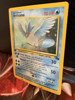 Articuno 1st Edition Holo Fossil 2/62 WOTC Vintage Pokemon Card MP - Image 3