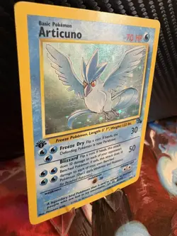 Articuno 1st Edition Holo Fossil 2/62 WOTC Vintage Pokemon Card MP - Image 4