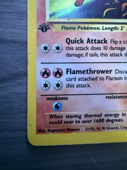 Pokemon Flareon 1st Edition Jungle Holo Rare 3/64 TCG Card 1999 English - Image 4