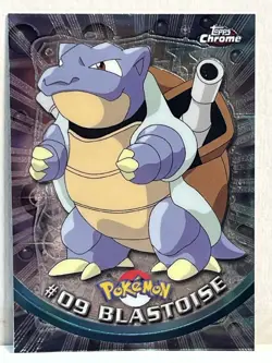NM 2000 Pokemon Topps Chrome TV Blastoise #09 Base BC Foil - Get It Graded! Card - Image 1