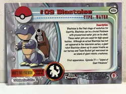 NM 2000 Pokemon Topps Chrome TV Blastoise #09 Base BC Foil - Get It Graded! Card - Image 2