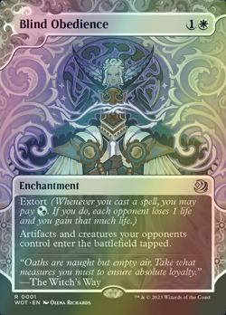 MTG Blind Obedience Showcase Borderless Foil ** Enchanting Tales ** English - Image 1