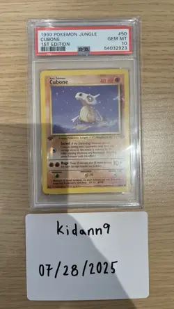 Pokemon Cubone Jungle 1st Edition #50 PSA 10 Gem Mint - Image 1