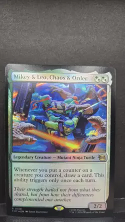 Mikey and Leo Chaos and Order 158 Teenage Mutant Ninja Turtles Foil R NM MTG - Image 1