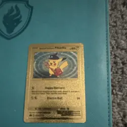 Pokemon Pikachu Gold Metal Special Delivery Foil Card Electro Ball 60HP TCG - Image 2