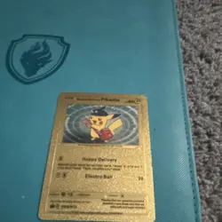 Pokemon Pikachu Gold Metal Special Delivery Foil Card Electro Ball 60HP TCG - Image 4
