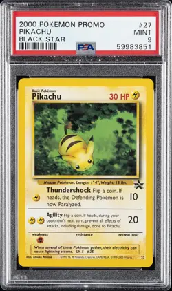 2000 POKEMON PROMO BLACK STAR #27 PIKACHU PSA 9 - Image 1