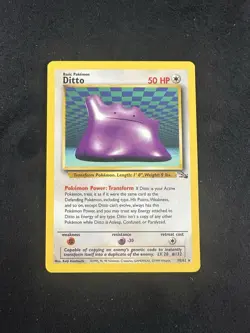 Pokemon TCG Ditto 18/62 Fossil Regular Rare Unlimited 1999 - Image 1
