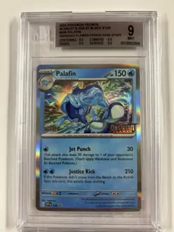 BGS 9 Palafin STAFF Promo #036 2023 Pokemon Obsidian Flames Prerelease Beckett - Image 1