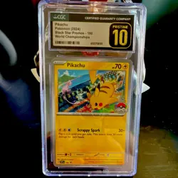 Pokemon CGC Pristine 10 Pikachu 190 Scarlet & Violet Promo World Championships - Image 1