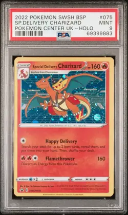 Pokemon TCG Special Delivery Charizard SWSH075 Black Star Promos! PSA 9! - Image 1