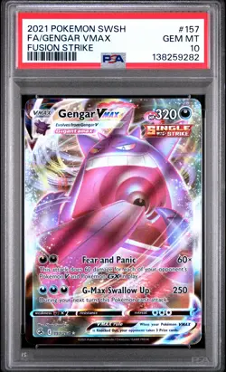 2021 Pokemon Fusion Strike #157 Gengar Vmax PSA 10 - Image 1