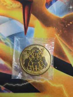 Pokemon Vulpix / Alolan Gold Metal Coin Rokon's Crystal Season Box Japanese - Image 1