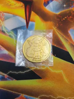 Pokemon Vulpix / Alolan Gold Metal Coin Rokon's Crystal Season Box Japanese - Image 2
