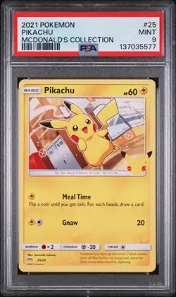 2021 POKEMON MCDONALD'S COLL #25 PIKACHU PSA 9 - Image 1