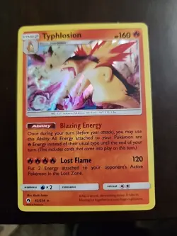 Typhlosion REVERSE HOLO RARE 42/214 SM Lost Thunder Pokemon 2018 Pack Fresh NM - Image 1