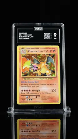 Pokemon TCG Charizard Evolutions 11/108 Holo Rare #3 Graded TAG 9 - Image 1