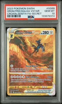 Pokemon Origin Forme Dialga VSTAR GG68/GG70 Gold Crown Zenith PSA 10 Gem Mint - Image 1