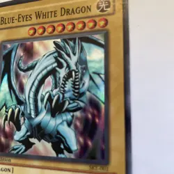 1996 TCG Unlimited BLUE-EYES WHITE DRAGON HOLO RARE #SKE-001 DMG - Image 3