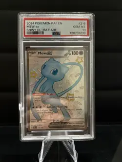 2024 POKEMON EN-PALDEAN FATES SHINY ULTRA RARE #216 MEW EX PSA 10. DESCRIPTION. - Image 1