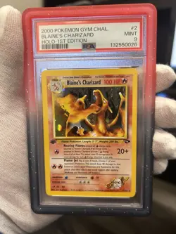 Pokemon-Blaine's CharizardGym Challenge#2 *FULL MOON*Holo ULTRA SUPER RARE-PSA 9 - Image 2