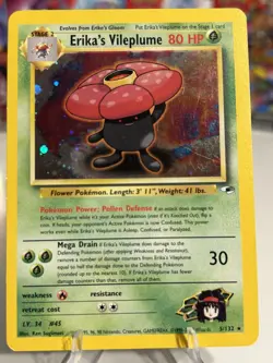 Pokemon TCG Erika's Vileplume Gym Heroes 5/132 Holo Rare VTG WOTC 2000 MP - Image 4