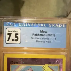Mew Southern Islands 01/18 Reverse Holo Promo CGC 7.5 2001 Pokemon TCG - Image 3