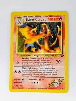 Pokemon Blaine's Charizard Gym Challenge Holo Rare 2/132 100 HP Unlimited - Image 1